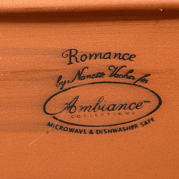 Ambiance Romance Oval Platter 18" Nance Wheeler Hand Painted Red Folk Floral - Picture 14 of 14